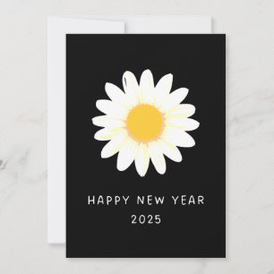 NEW YEARS CELEBRATIONS 2025 White rose Holiday car Card