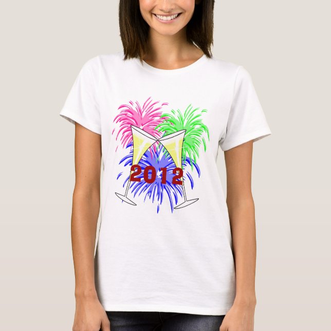 New Year's Champagne And Fire Works Shirt (Front)
