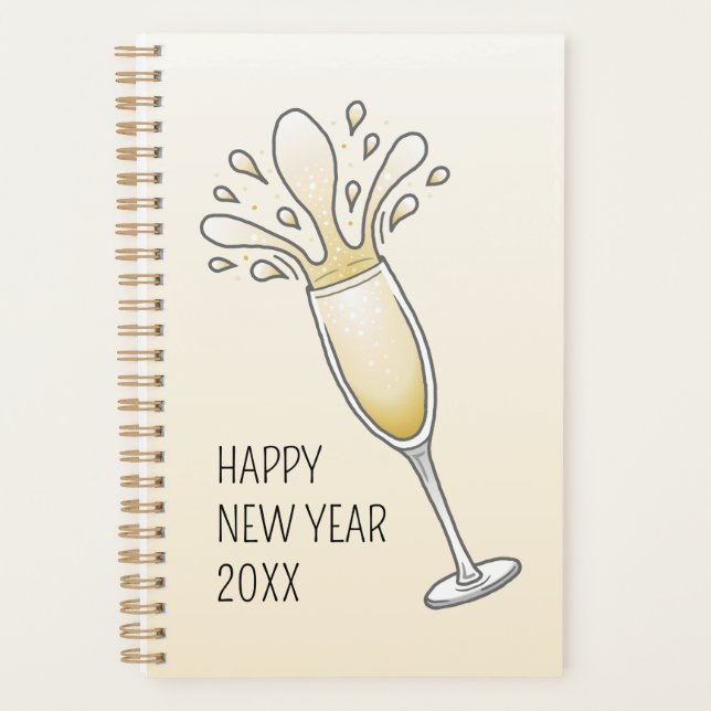 New Years Champagne Glass Planner (Front)