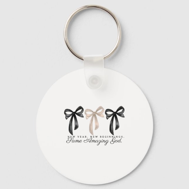 New Years Christian Coquette Faith New Beginnings  Key Ring (Front)