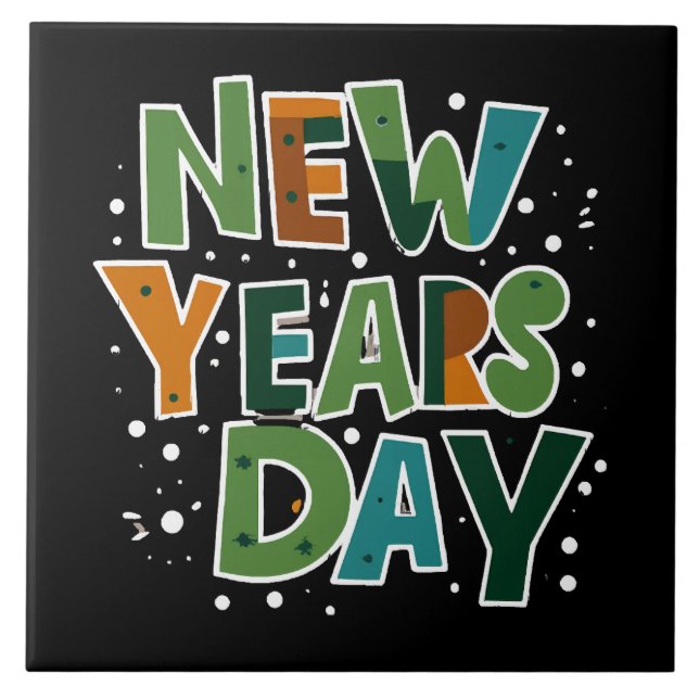 New Year's Day Ceramic Tile (Front)