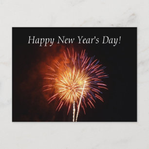 New Year's Day Fireworks Postcard