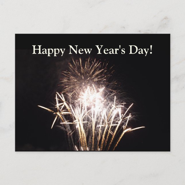 New Year's Day Fireworks Postcard (Front)