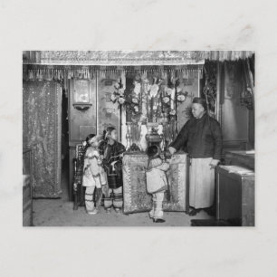 New Year's Day in Chinatown, early 1900s Holiday Postcard