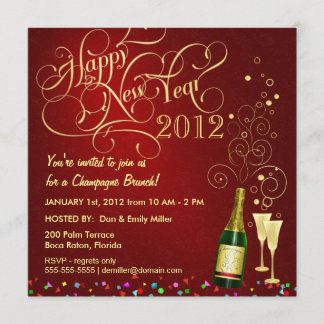 New Year's Day Party - Champagne Brunch Invitation