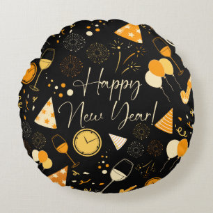 New Year's Day Round Cushion
