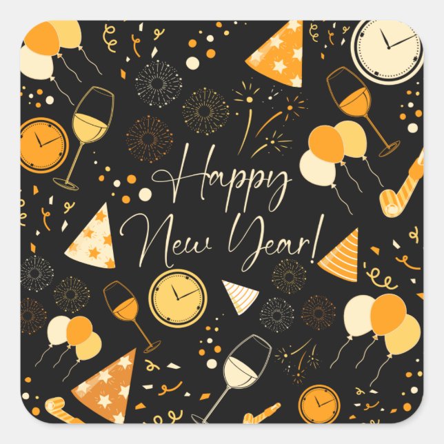 New Year's Day Square Sticker (Front)