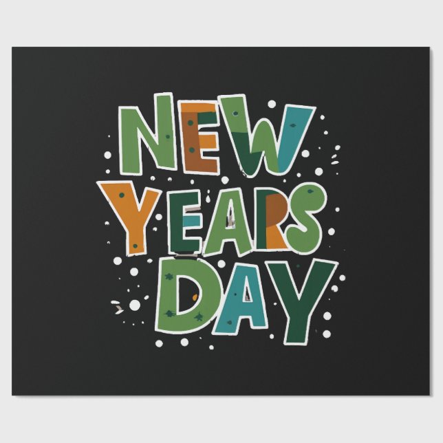New Year's Day Wrapping Paper (Flat)