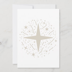 New Year's Design: Silver stars and confettis Holiday Card