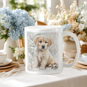 New Year's dog and snow Coffee Mug