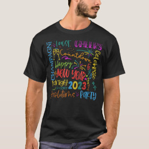 New Years Doodle Midnight Party 2023 Matching Fami T-Shirt