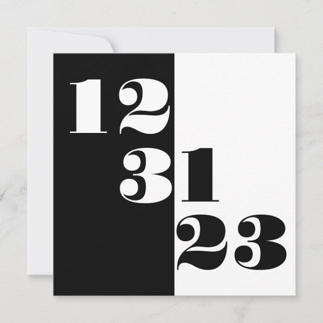 New Year's Eve 2023 123123 B&W Square Invitation (Front)