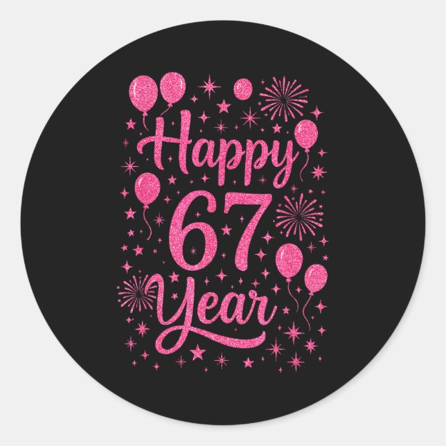 New Year's Eve 2026 Happy 67 Year Gen Z Funny Meme Classic Round Sticker (Front)