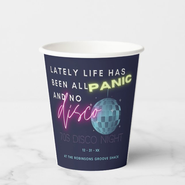 New Years Eve 70s Party Paper Cups (Front)