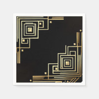New Year's Eve Art Deco Pattern Napkins