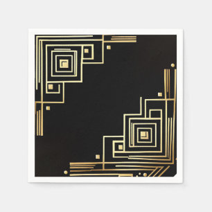 New Year's Eve Art Deco Pattern Napkins