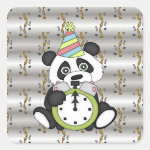 New Years Eve Bear Holiday sticker