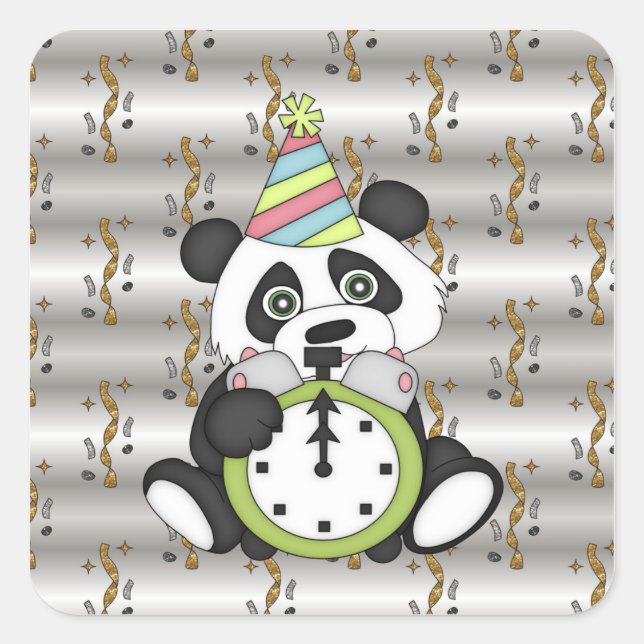 New Years Eve Bear Holiday sticker (Front)