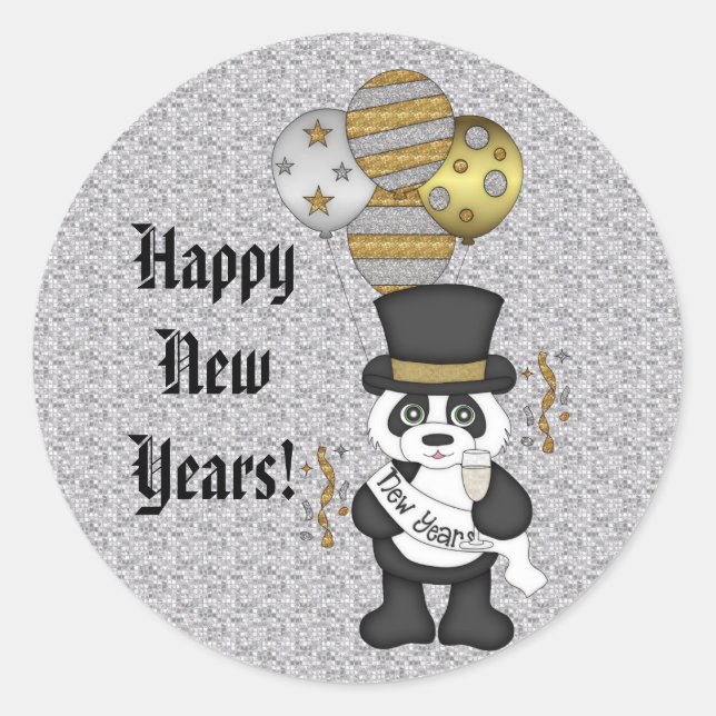 New Years Eve Bear sticker (Front)