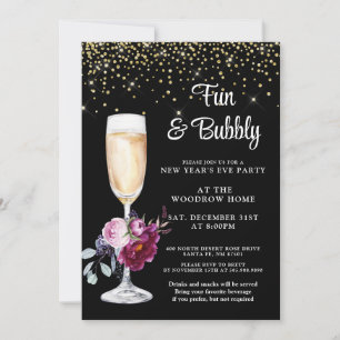 New Year's Eve Black Party Invitation 