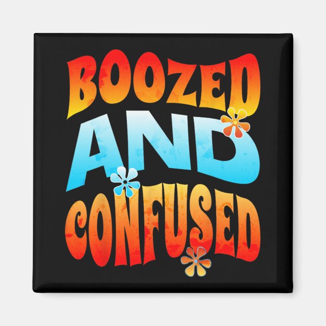 New Years Eve Boozed And Confused Retro 2025 Adult Magnet (Front)
