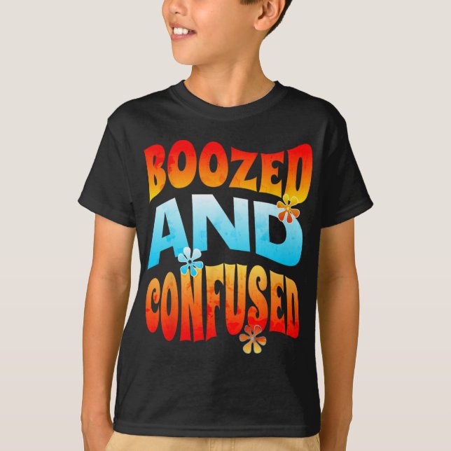 New Years Eve Boozed And Confused Retro 2025 Adult T-Shirt (Front)