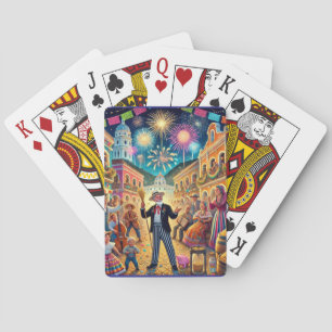 New Year's Eve Celebration El Año Viejo Playing Cards