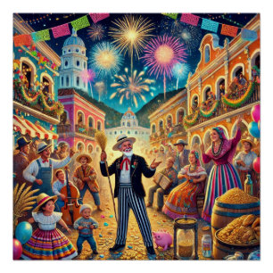 New Year's Eve Celebration El Año Viejo Poster