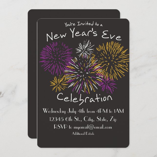 New Year's Eve Celebration Invitation (Front/Back)