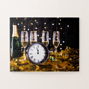 New Year's Eve celebration SlipperyJoe's champagne Jigsaw Puzzle