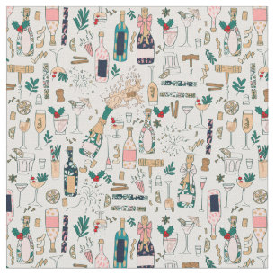 new years eve champagne christmas cocktail wine fabric