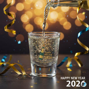 New Year's Eve Champagne Pop 2026 Shot Glass