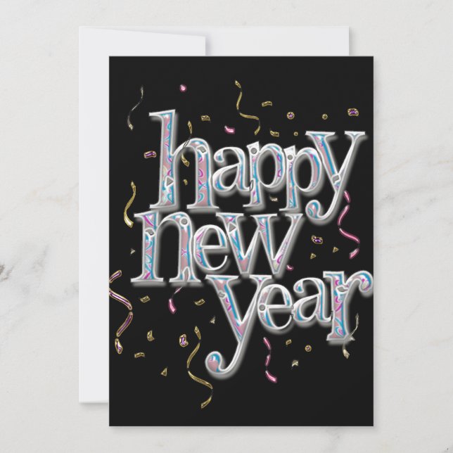 New Years Eve Confetti Invitation (Front)
