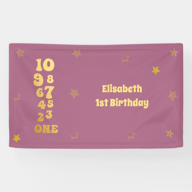 New Years Eve Countdown First Birthday  Banner (Horizontal)