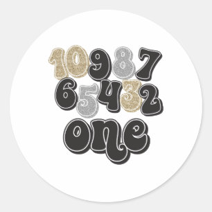 New Years Eve Countdown First Birthday Classic Round Sticker
