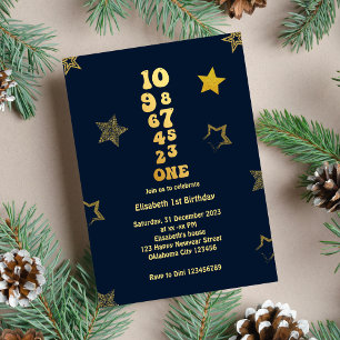 New Years Eve Countdown First Birthday Invitation