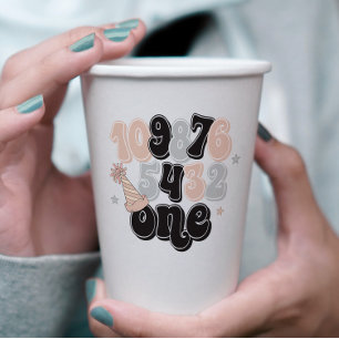 New Years Eve Countdown First Birthday Paper Cups