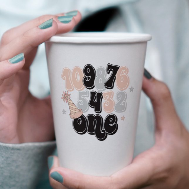 New Years Eve Countdown First Birthday Paper Cups (Creator Uploaded)