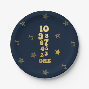 New Years Eve Countdown First Birthday Paper Plate