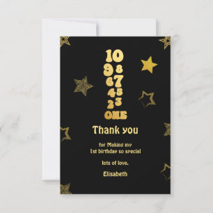 New Years Eve Countdown First Birthday Thank You Card
