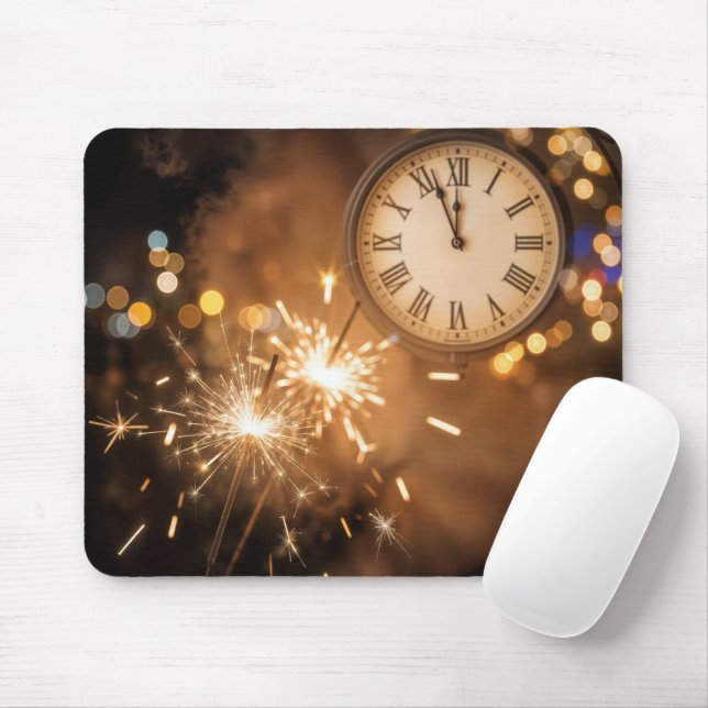 New Years Eve Countdown With Sparklers Mouse Pad (With Mouse)