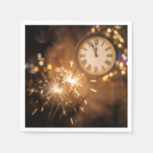 New Years Eve Countdown With Sparklers Napkin