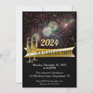 New Year's Eve Fireworks Party Invitation