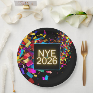 New Years Eve Fun Party Paper Plate