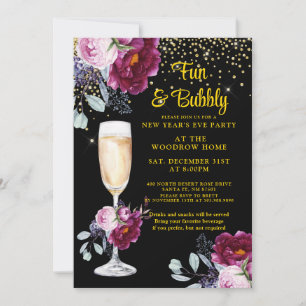 New Year's Eve Gold Black Party Invitation 