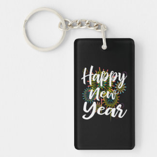 New Years Eve Happy New Year 2024 Fireworks Key Ring