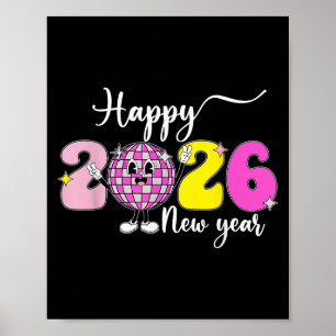 New Year's Eve Hello 2026 Happy New Year 2026 Disc Poster
