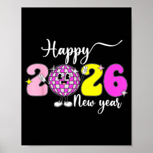 New Year's Eve Hello 2026 Happy New Year 2026 Disc Poster