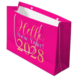 New Year's Eve Hot Pink Party Favour Large Gift Bag