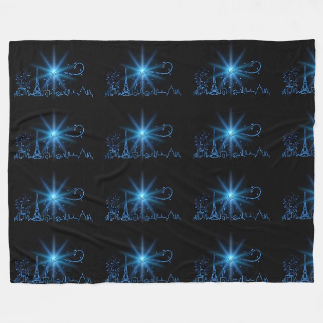 New Year's eve in Paris Fleece Blanket (Front (Horizontal))